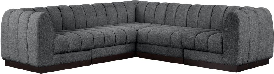 Quinn 101" Chenille Fabric Upholstered 5pc. Modular Sectional