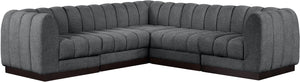 Quinn 101" Chenille Fabric Upholstered 5pc. Modular Sectional