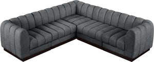 Quinn 101" Chenille Fabric Upholstered 5pc. Modular Sectional