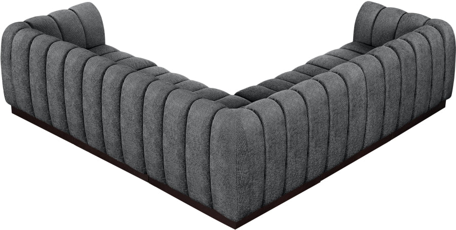 Quinn 101" Chenille Fabric Upholstered 5pc. Modular Sectional