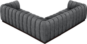 Quinn 101" Chenille Fabric Upholstered 5pc. Modular Sectional