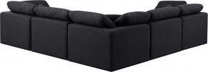 Indulge 105" Linen Textured Fabric Upholstered 5pc. Modular Sectional Black