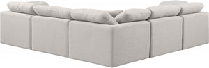 Indulge 105" Linen Textured Fabric Upholstered 5pc. Modular Sectional Cream