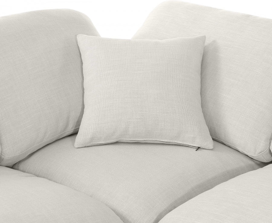 Indulge 105" Linen Textured Fabric Upholstered 5pc. Modular Sectional Cream