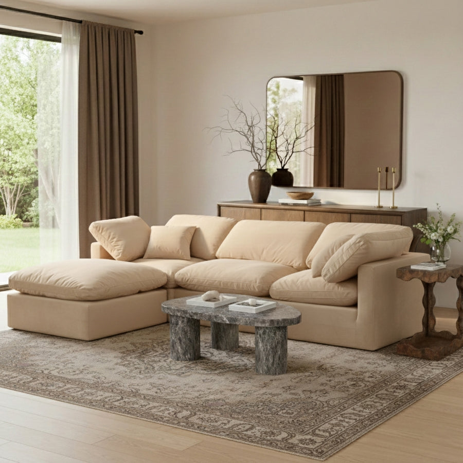 Indulge 105" Velvet Upholstered 4pc. Modular Sectional