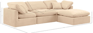 Indulge 105" Velvet Upholstered 4pc. Modular Sectional