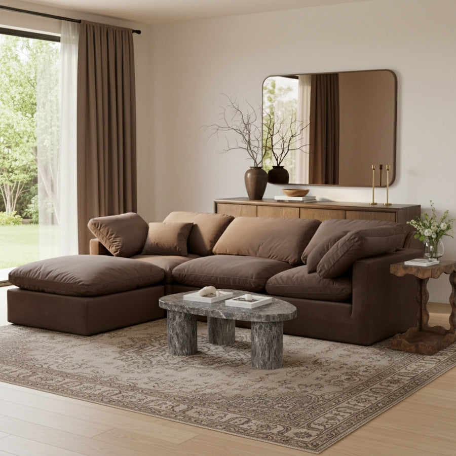 Indulge 105" Velvet Upholstered 4pc. Modular Sectional