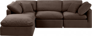 Indulge 105" Velvet Upholstered 4pc. Modular Sectional