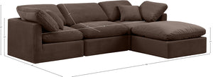 Indulge 105" Velvet Upholstered 4pc. Modular Sectional