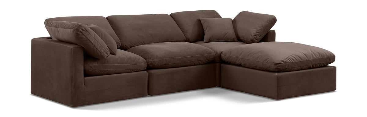 Indulge 105" Velvet Upholstered 4pc. Modular Sectional
