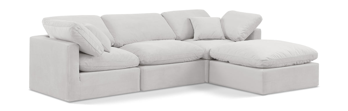 Indulge 105" Velvet Upholstered 4pc. Modular Sectional