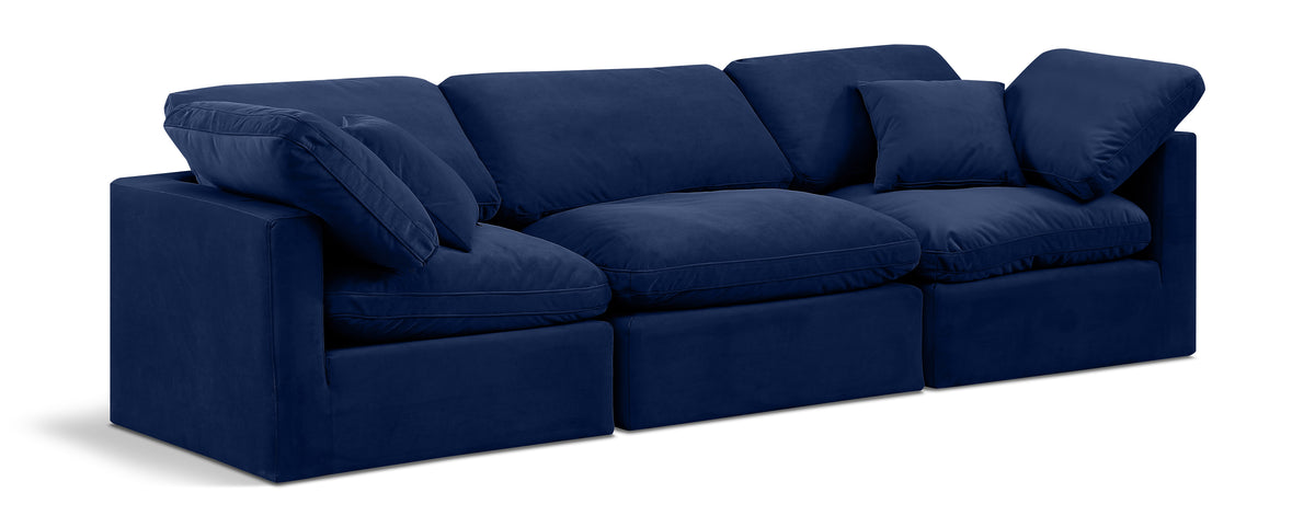Indulge 105" Velvet Upholstered 3pc. Modular Sofa