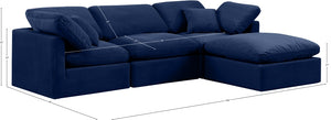 Indulge 105" Velvet Upholstered 4pc. Modular Sectional