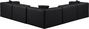 Cube 108" Vegan Leather Upholstered 5pc. Modular Sectional