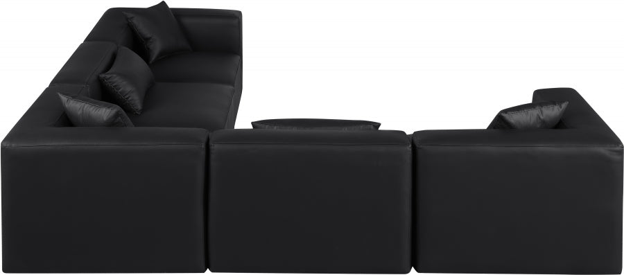 Cube 108" Vegan Leather Upholstered 5pc. Modular Sectional