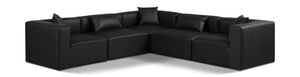 Cube 108" Vegan Leather Upholstered 5pc. Modular Sectional