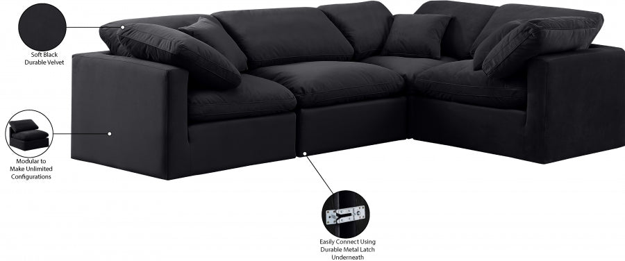 Arrow 4-PC Modular Velvet Sectional