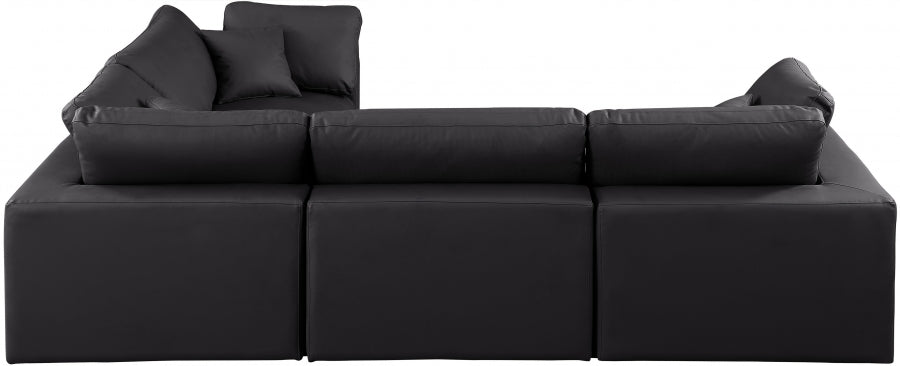 Comfy 119" Vegan Leather Upholstered 4pc. Modular Sectional