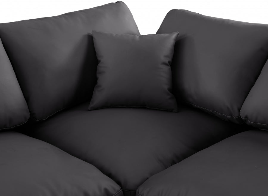 Comfy 119" Vegan Leather Upholstered 4pc. Modular Sectional