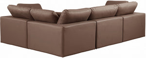 Comfy 119" Vegan Leather Upholstered 4pc. Modular Sectional
