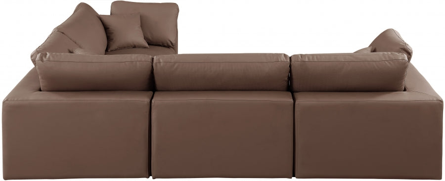 Comfy 119" Vegan Leather Upholstered 4pc. Modular Sectional
