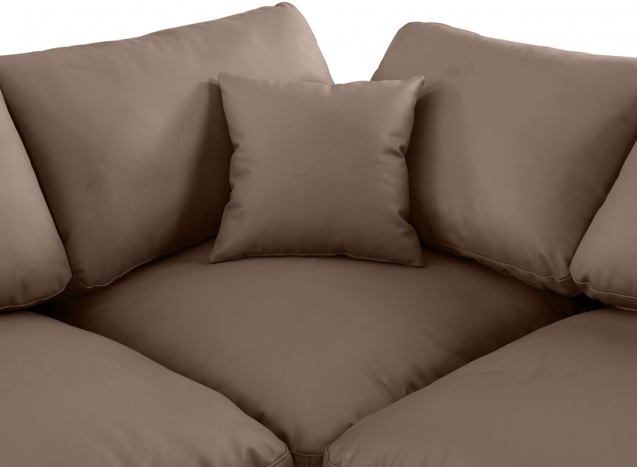 Comfy 119" Vegan Leather Upholstered 4pc. Modular Sectional