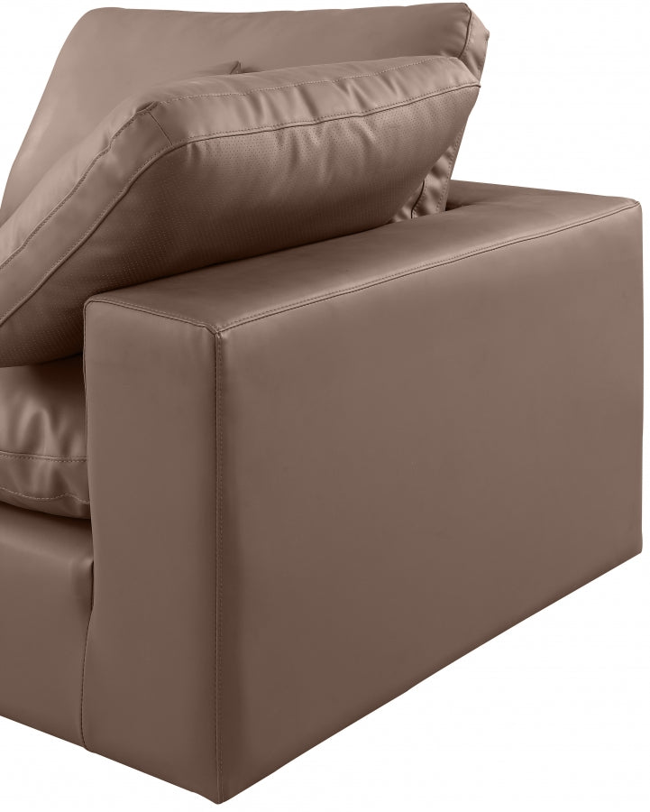 Comfy 119" Vegan Leather Upholstered 4pc. Modular Sectional