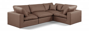 Comfy 119" Vegan Leather Upholstered 4pc. Modular Sectional