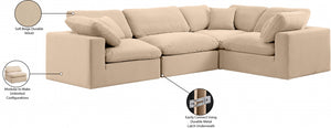 Comfy 119" Velvet Upholstered 4pc. Modular Sectional