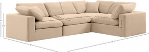 Comfy 119" Velvet Upholstered 4pc. Modular Sectional