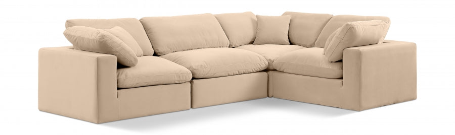 Comfy 119" Velvet Upholstered 4pc. Modular Sectional