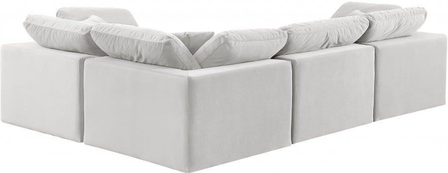 Comfy 119" Velvet Upholstered 4pc. Modular Sectional
