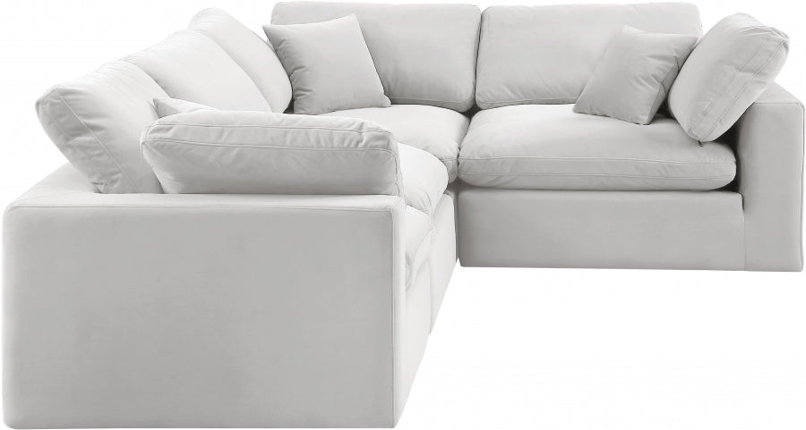 Comfy 119" Velvet Upholstered 4pc. Modular Sectional