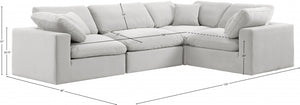 Comfy 119" Velvet Upholstered 4pc. Modular Sectional