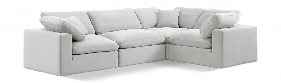 Comfy 119" Velvet Upholstered 4pc. Modular Sectional