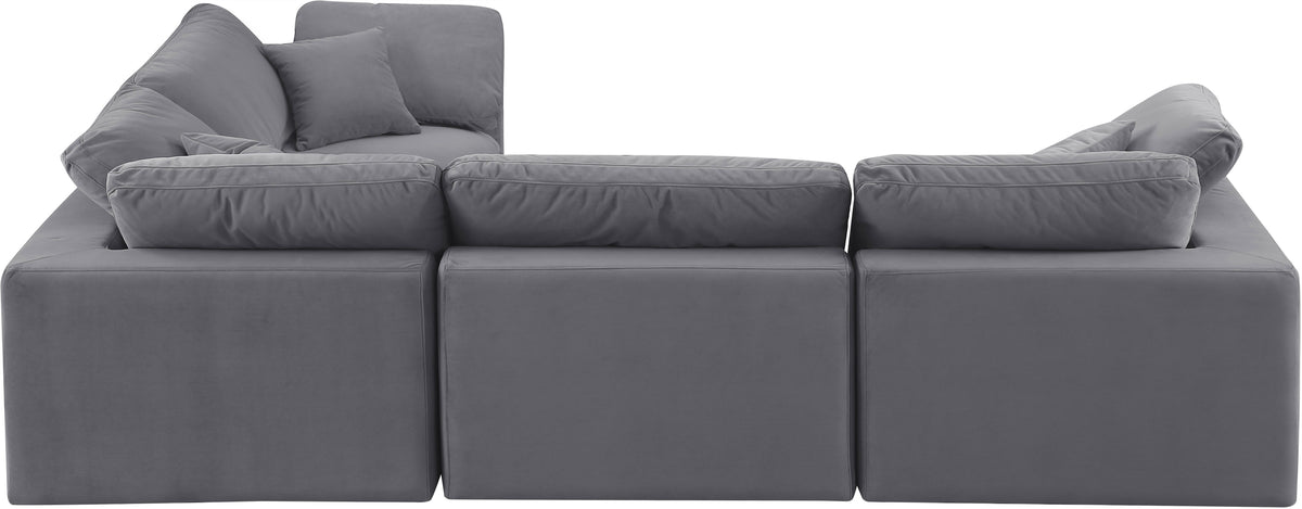 Comfy 119" Velvet Upholstered 4pc. Modular Sectional