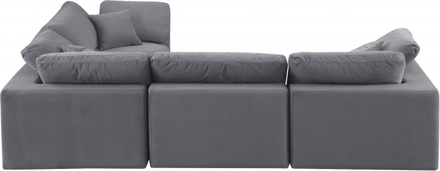 Comfy 119" Velvet Upholstered 4pc. Modular Sectional