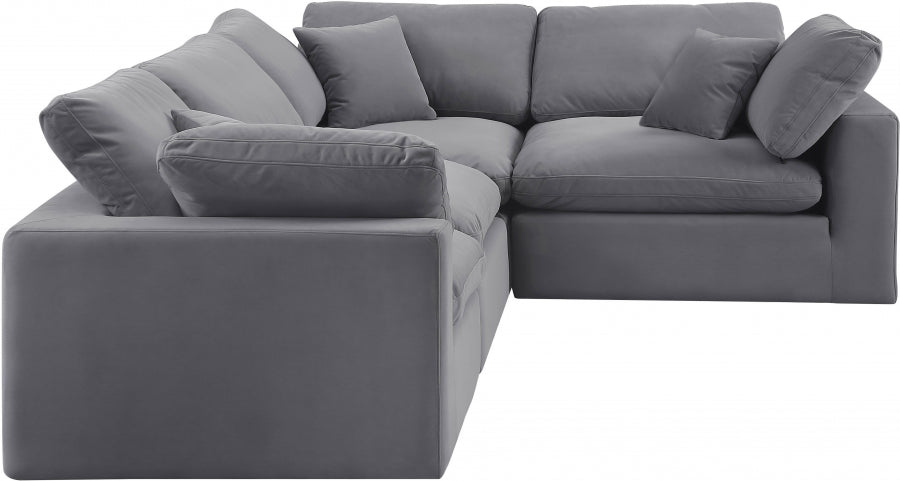 Comfy 119" Velvet Upholstered 4pc. Modular Sectional