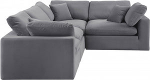 Comfy 119" Velvet Upholstered 4pc. Modular Sectional