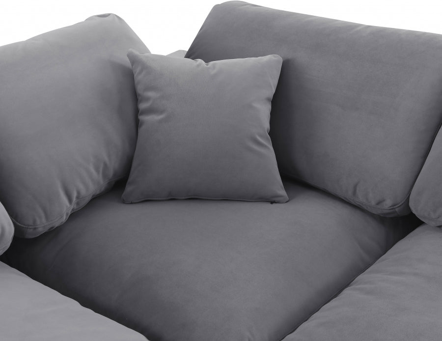 Comfy 119" Velvet Upholstered 4pc. Modular Sectional