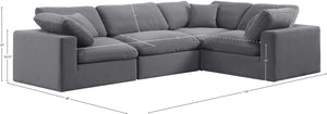 Comfy 119" Velvet Upholstered 4pc. Modular Sectional