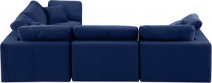 Comfy 119" Velvet Upholstered 4pc. Modular Sectional Blue