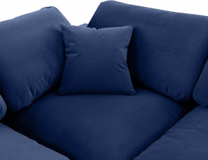 Comfy 119" Velvet Upholstered 4pc. Modular Sectional Blue