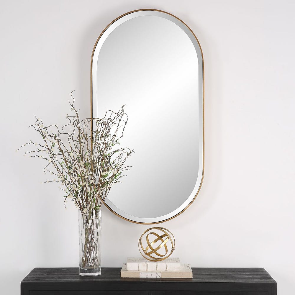 Lago Oval Mirror Gold