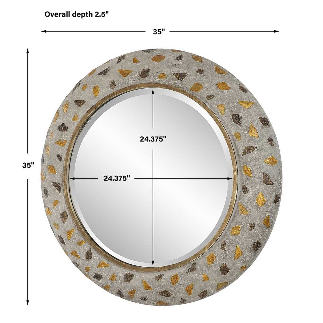Copper Terrazzo Round Mirror