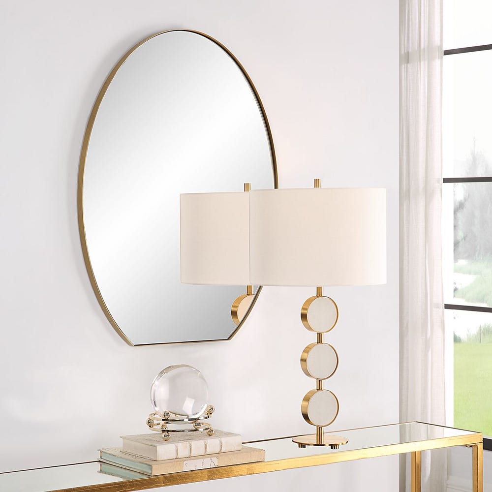 Cabell Oval Mirror Brass