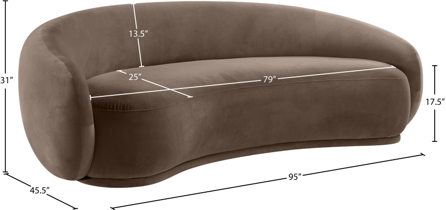 Emery 95" Velvet Upholstered Sofa