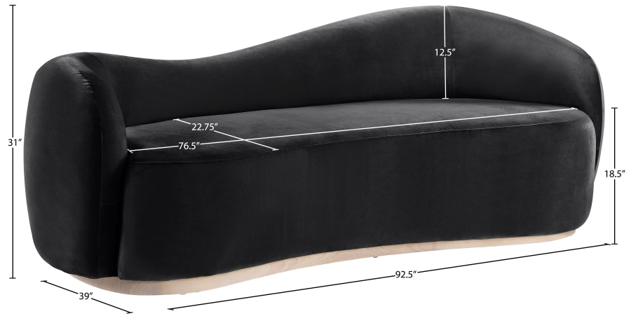 Gustavo 92.5" Velvet Upholstered Sofa