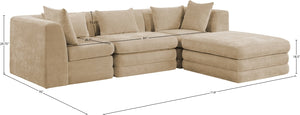 Stellar 114" Chenille Fabric Upholstered 4Pc. Modular Sectional