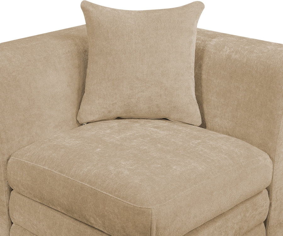 Stellar 114" Chenille Fabric Upholstered 5Pc. Modular Sectional Beige